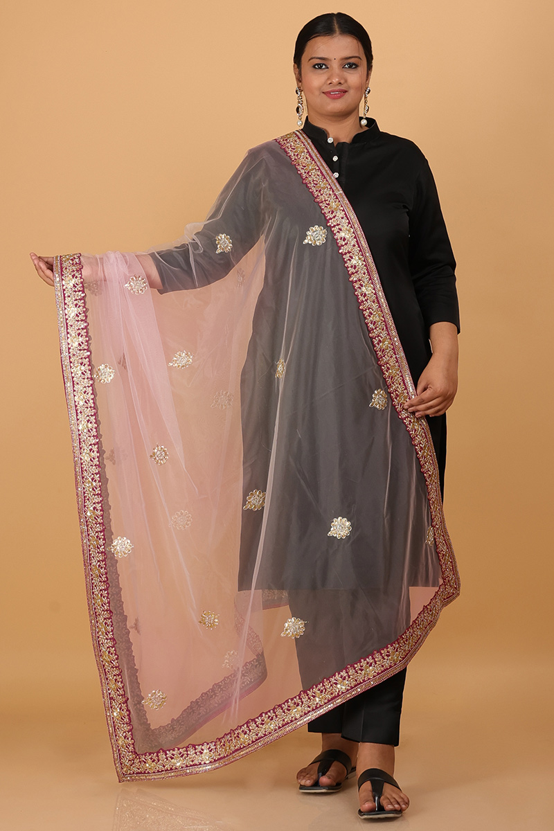 Light pink dupatta, lehenga and dupatta