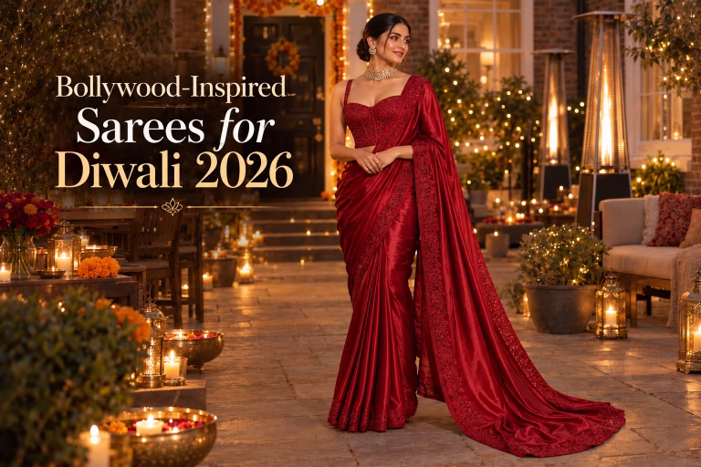Bollywood-Inspired Sarees for Diwali 2026 Banner